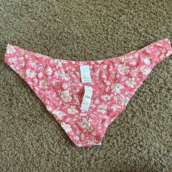 J. Crew NWT Curved Waist Cheeky Floral Plus Coral Bikini Bottom Size 3X - Picture 6 of 6
